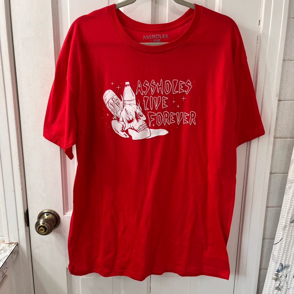 Men’s Assholes Live Forever Bold Red Graphic Tee